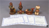 Thomas F. Clark Gnome Figurines w/COA / 4 pc