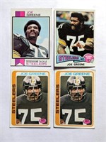 4 Joe Greene Topps Cards 1973 1976 2 1978