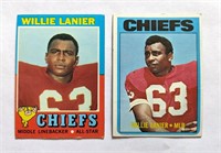 2 Willie Lanier Topps Cards 1971 & 1972