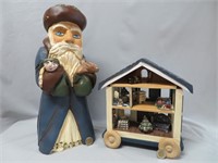 Imelda George, Father Christmas carving, 19" high,