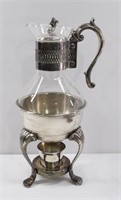 Vintage Silverplated Glass Coffee Carafe & Warmer