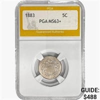 1883 Shield Nickel PGA MS63+