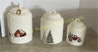 Set of 3 Christmas Canisters
