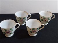 4pc Vintage Japanese Teacups. Each Cup Is Cracked