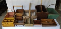 Collection of Handled Wooden Baskets