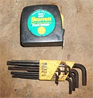 25' Starrett tape measure& Klein allen wrenches