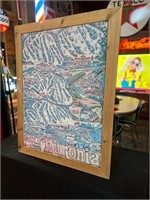 43 x 34” Framed Ski Hurontario Map