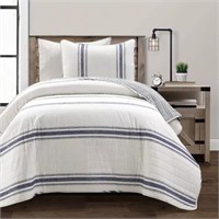 Farmhouse Striped Reversible Quilt Bedding Set