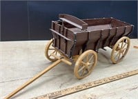 Handmade Wooden Grain Tank Wagon with Pole 25"