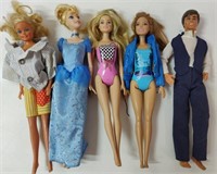 4 Barbies & 1 Ken Doll