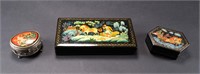 Palekh Morozko Russian Painted Lacquered Box Group