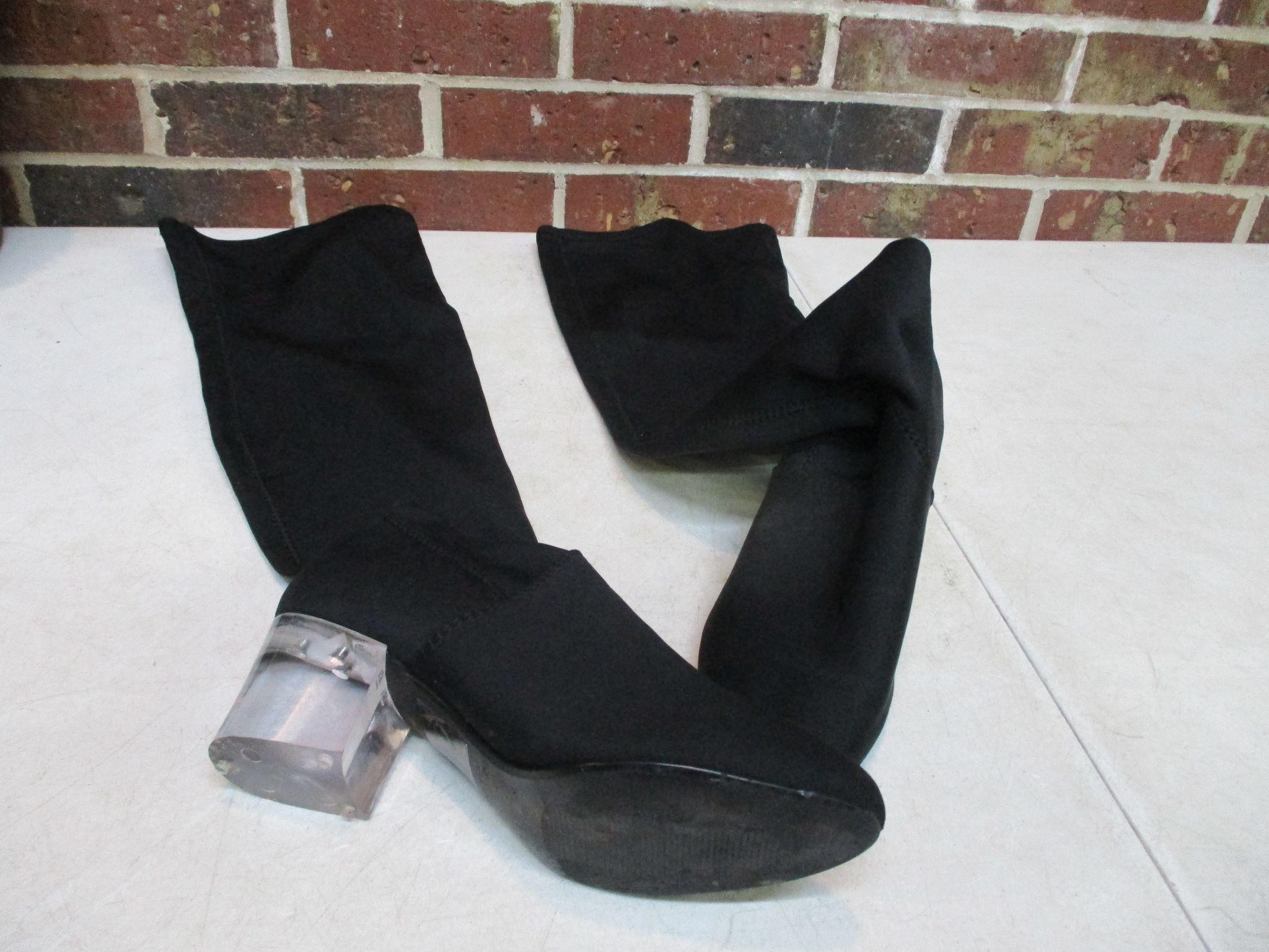 Thigh High Black Boots - Sz 8 Women's