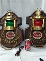 2 Schaefer Beer lights, Schaefer wall mount boat