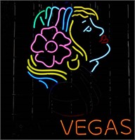 Las Vegas Neon Sign Girl Lady Head Figure Bar