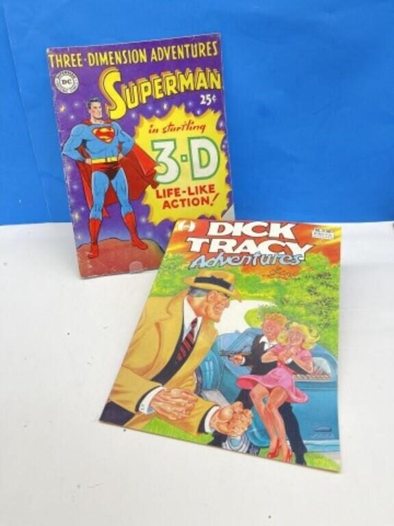 1953 3D Superman Comic and 1991 Dick Tracy