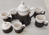 Teapot sugar creamer and cups