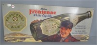 Tin Frontenac Ale sign. Measures: 11" H x 26.25"