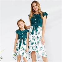 P702  PatPat Floral Stitching Midi Dress Large
