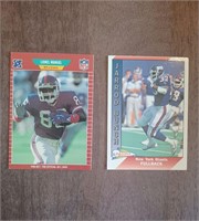 Lot of two vintage NY Giants FB cards, 1989 & 1991
