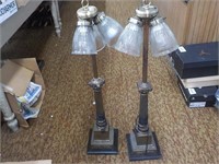 2 Tall lamps marble bases