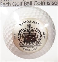 2023 $5 SAMOA SILVER GOLF BALL 1 OZ 999 SILVER