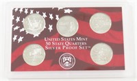 US MINT 2002 SILVER PROOF QUARTER SET