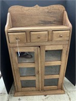 PRIMITIVE WALL SPICE DISPLAY CABINET - 33 in x