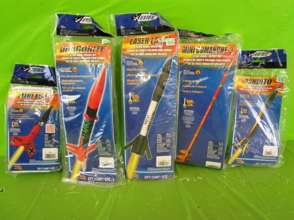 5 Estes Model Rockets (Unopened)