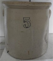 Lot #708 - Primitive style five gallon stoneware
