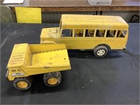 Remco dump truck plastic school bus