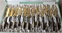 Silver Plated and Brass 12 pc. Fork & Knife Set