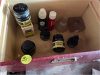 bottles and jars of ink