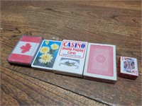 5 DECKS of Playing Cards 3 NEW 2 used