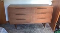 Vintage MCM Walnut 6 Draw Low Chest