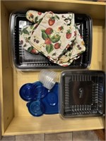Plastic Containers And Oven Mit