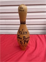 Joe Bettac bowling pin trophy 1986 Willard Ohio