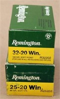 (2) full boxes Remington, (1) .25-20 Win.