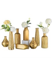New 8 pcs NUPTIO Gold Glass Flower Vase: Set of 8