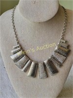 natasha's silver tone choker necklace rhinestonesT