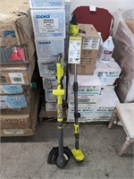 (2) Ryobi 18V Trimmer and Scrubber Kit