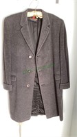 Dark steel gray vintage 100% cashmere coat size