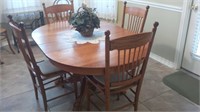 Modern Oak Dining Table w/ 4 Chairs