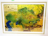 24K GOLD FOIL MAP OF KAZAKHSTAN 20x17
