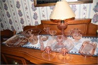 Large selection of Pink depression glassware