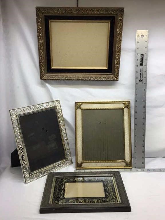 D1) FOUR FANCY 8 X 10 PICTURE FRAMES WITH GLASS