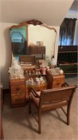 Vanity Dresser With Chair NO CONTENTS