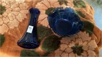 Cobalt Blue Vase and Bowl