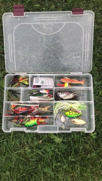 Fishing tackle box and contents