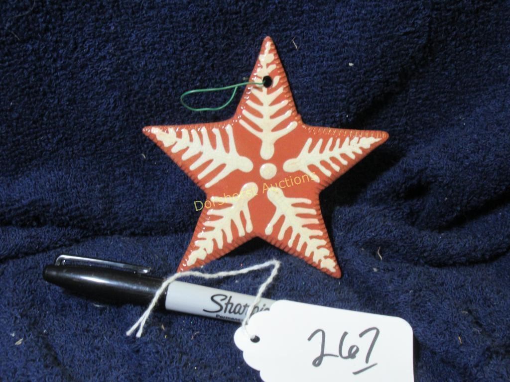 WISCONSIN RED POTTERY STAR ORNAMENT