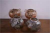 Four Glass Candle Holder Lamps